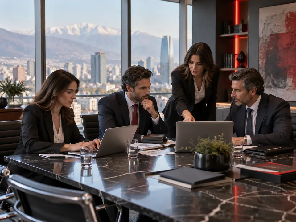 Equipo de servicios profesionales en una reunión